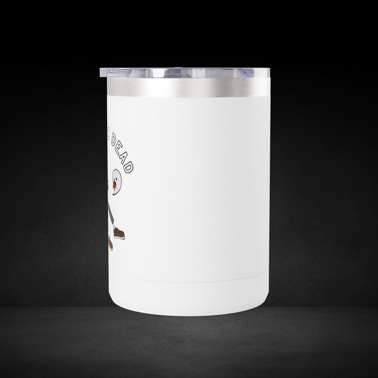 Be Less Dead Skeleton and Ghost Travel Mug - Coffee Lover Cup with Unique Illustrated Design