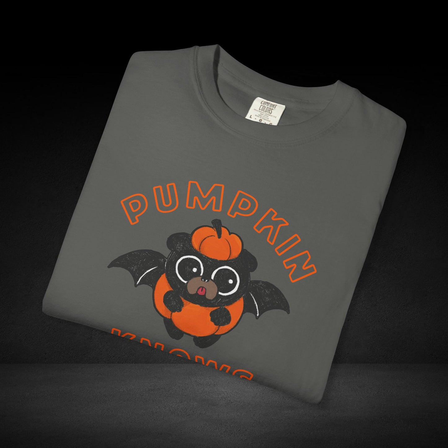 Pumpkin Knows Tee – Cute Bat Pug Pumpkin Halloween Coffee Shirt