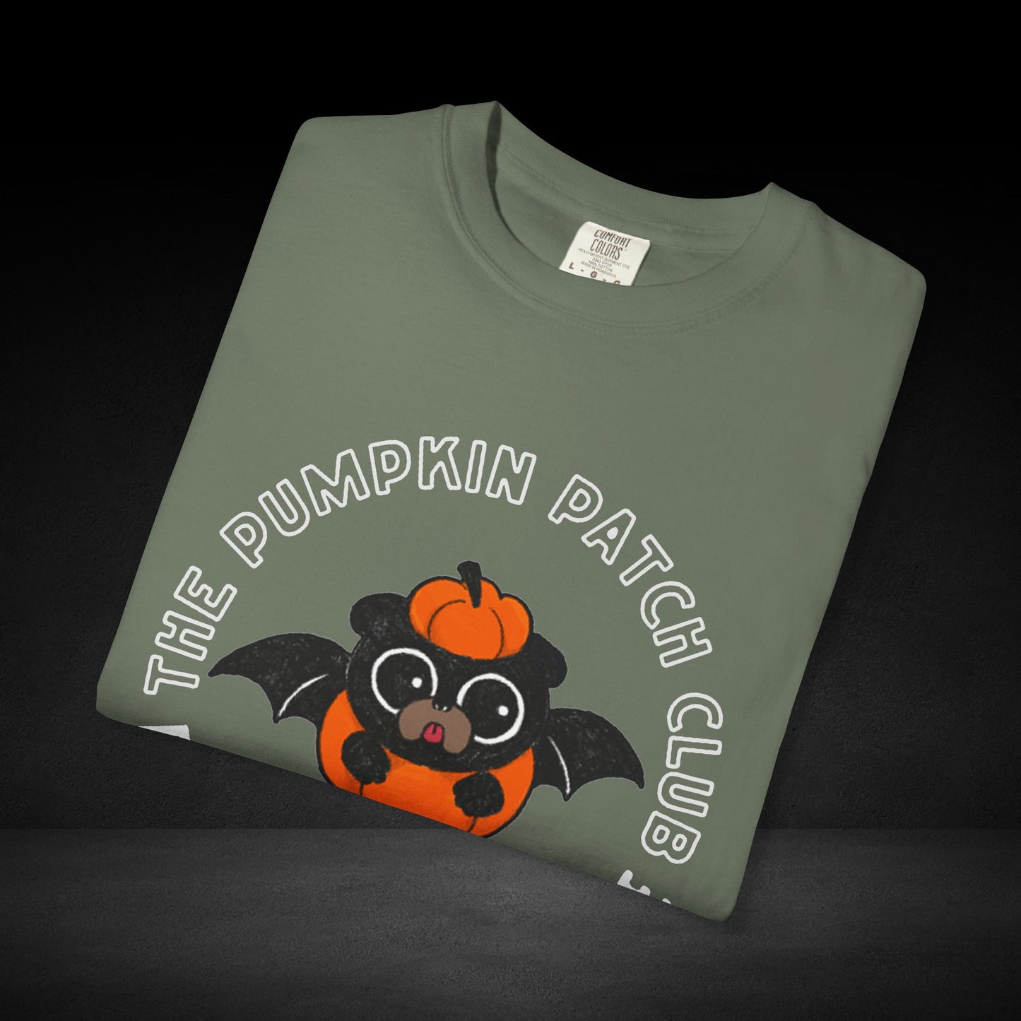 Pumpkin Patch Club Bat Pug Tee – Cute Pumpkin Coffee Lover Halloween Shirt