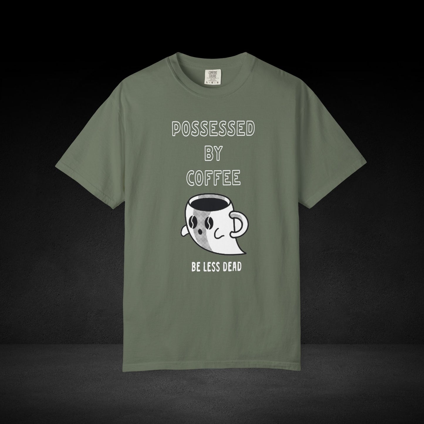 Haunted Brew Tee – Ghost Coffee Cup Character Graphic Shirt