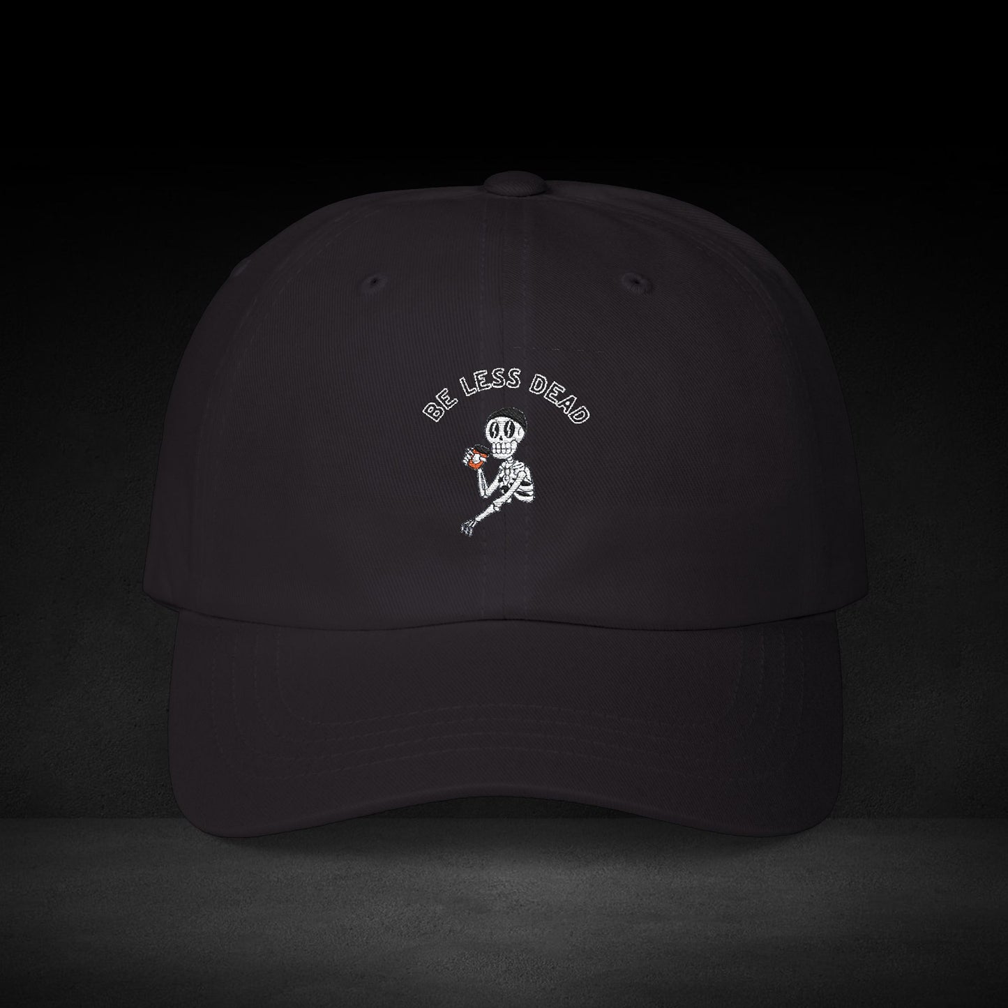 Be Less Dead Skeleton Coffee Cap – Bold Coffee Spirit Baseball Hat