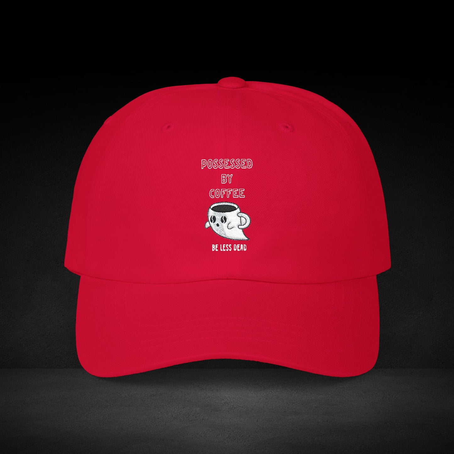 Be Less Dead Ghost Coffee Cap – Spooky Coffee Spirit Baseball Hat