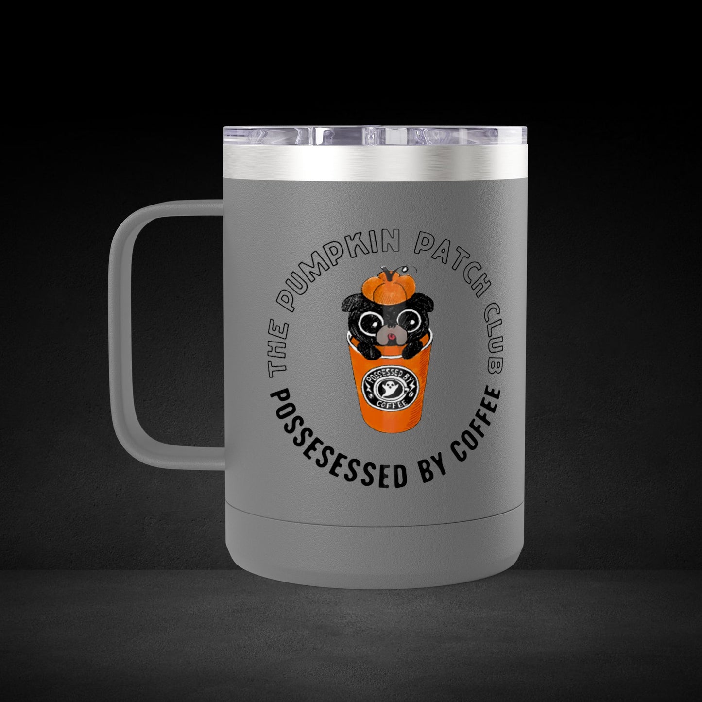 The Pumpkin Patch Club Coffee Mug – Cute Pumpkin Pup Design - Possessed by Coffee Travel Mug