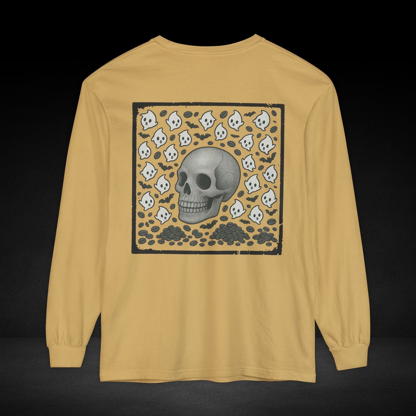 Possessed By Coffee Long Sleeve Tee – Ghost & Skull Coffee Art