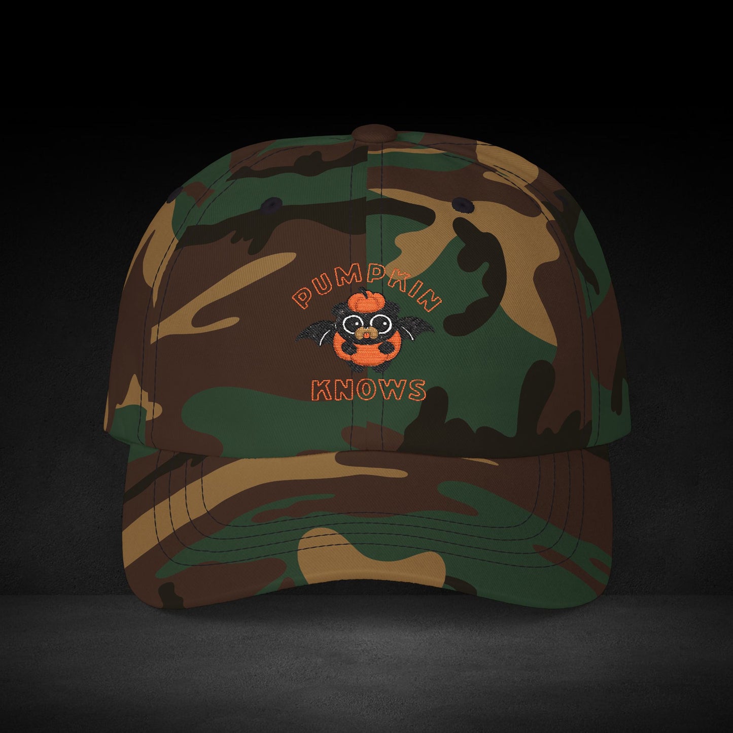 Pumpkin Knows Cap – Cute Halloween Coffee Bat Hat for Pumpkin Spice Lovers