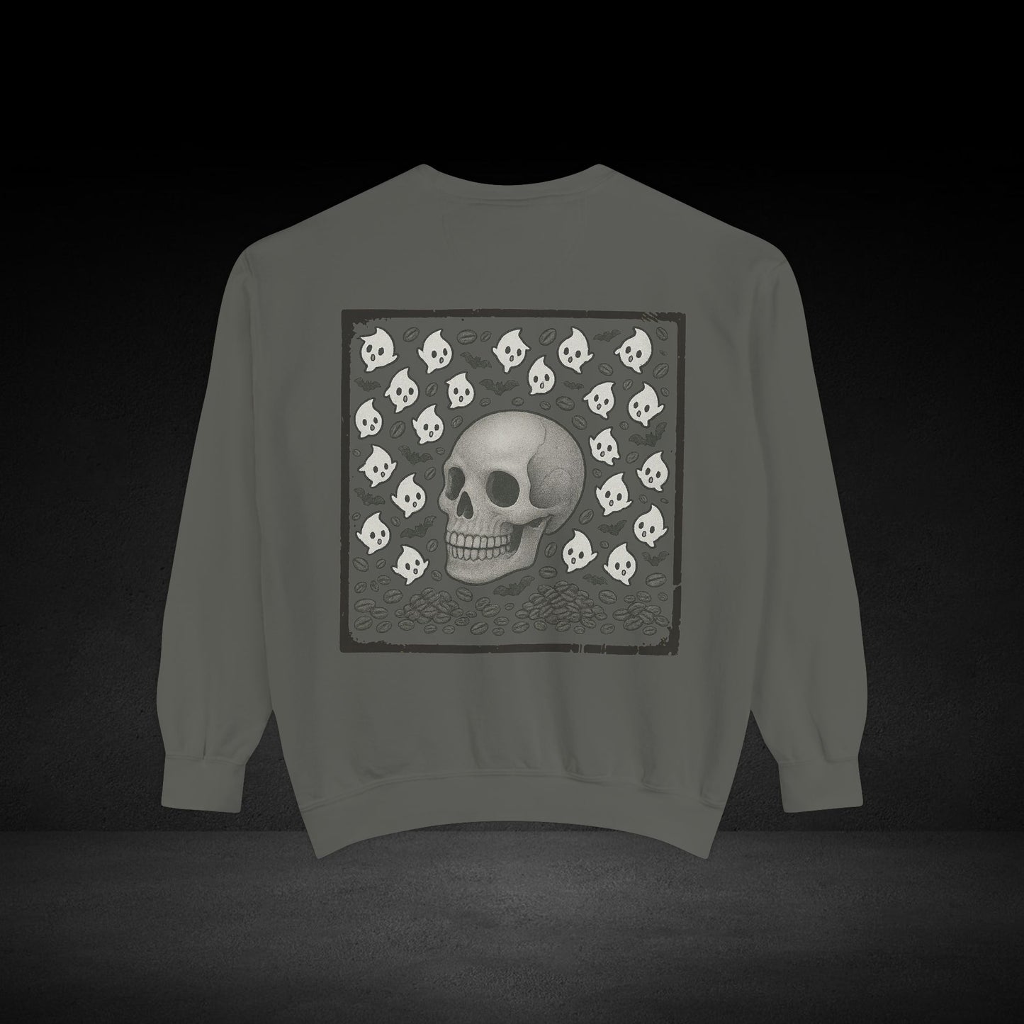 Possessed by Coffee Ghost & Skull Sweatshirt – Haunted Roast Collection