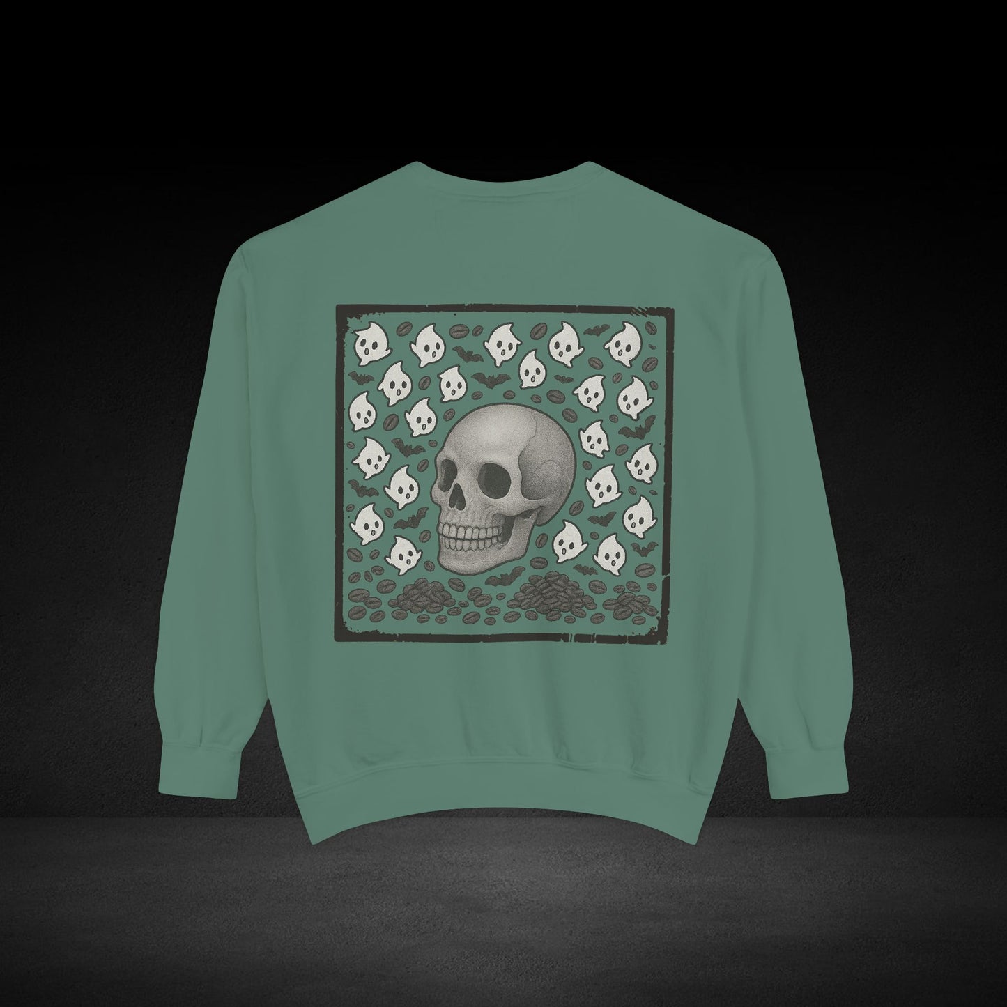Possessed by Coffee Ghost & Skull Sweatshirt – Haunted Roast Collection
