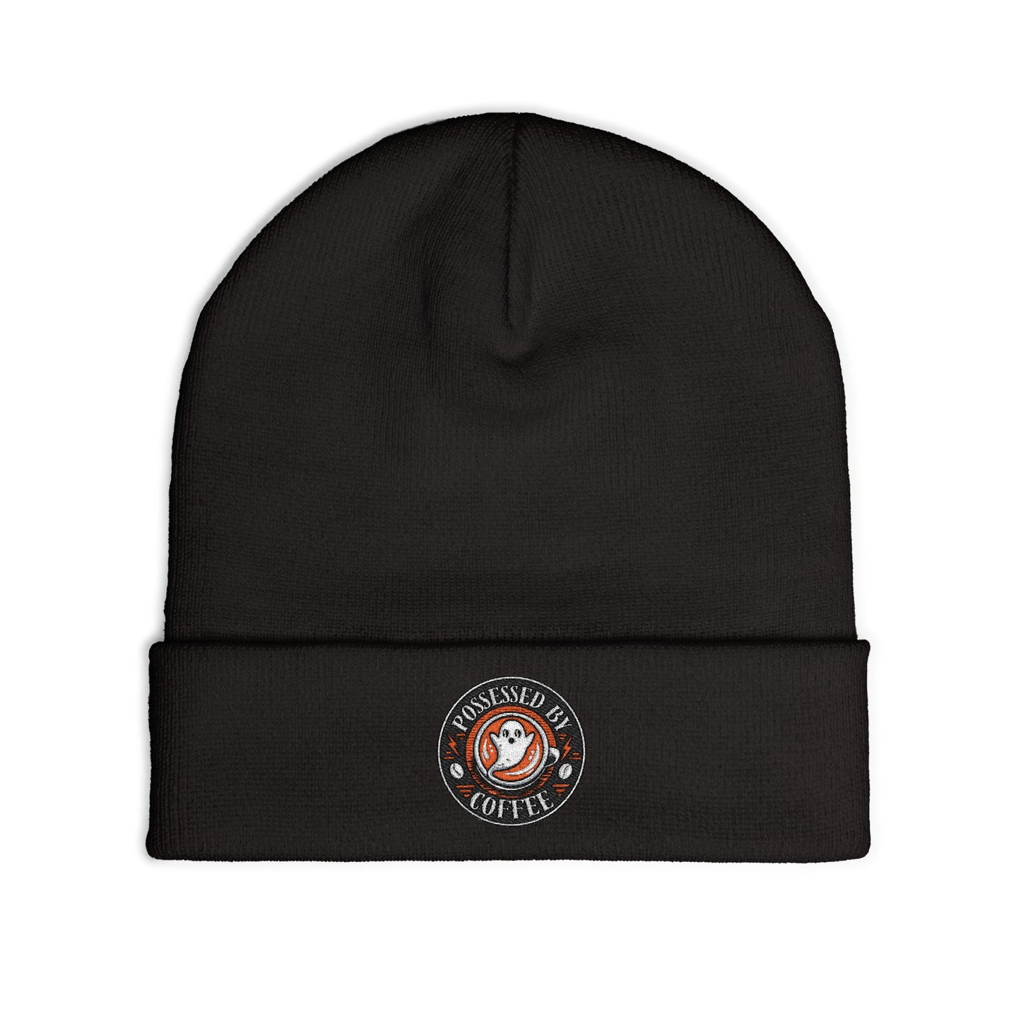 Embroidered Possessed By Coffee Knit Beanie