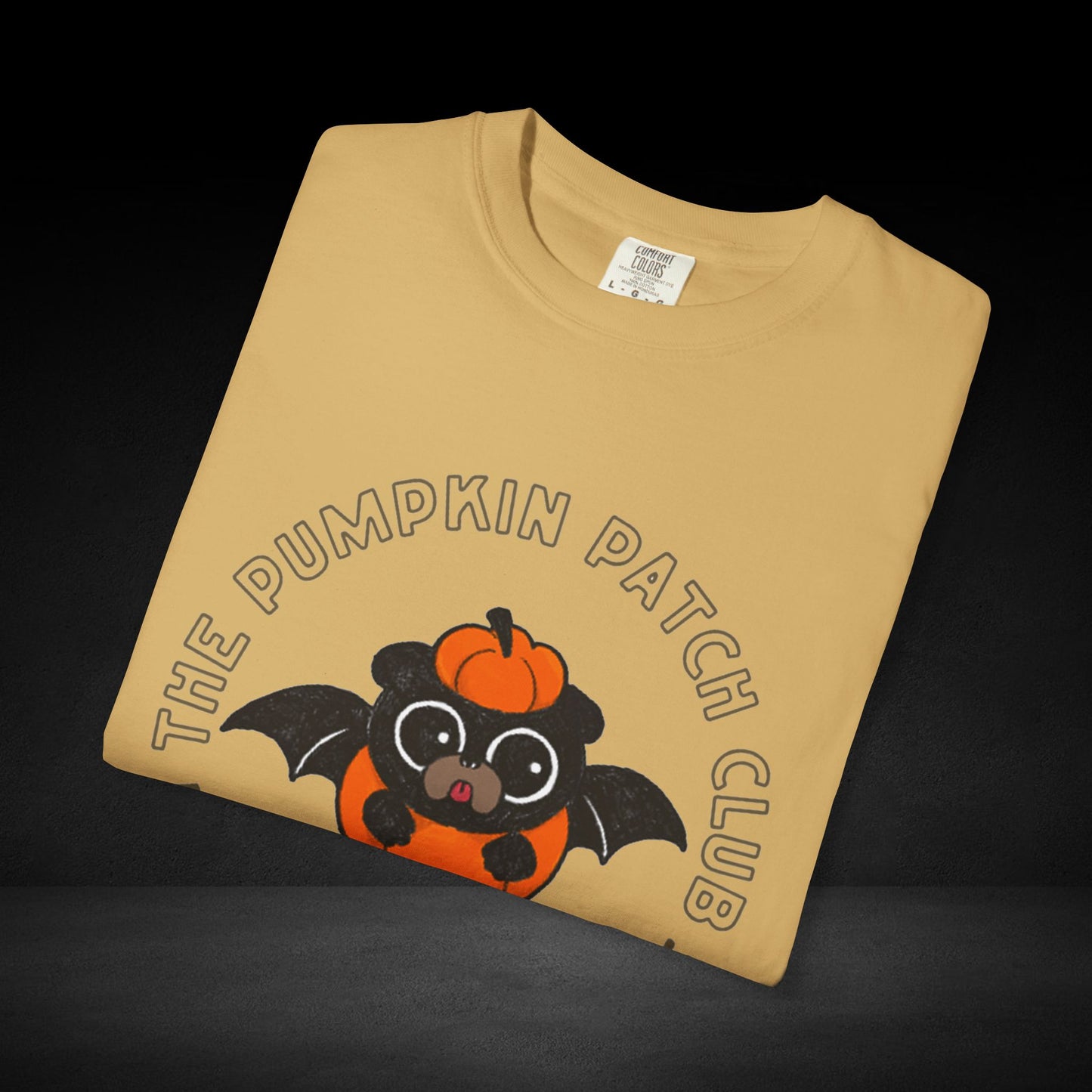Pumpkin Patch Club Bat Pug Tee – Cute Pumpkin Coffee Lover Halloween Shirt