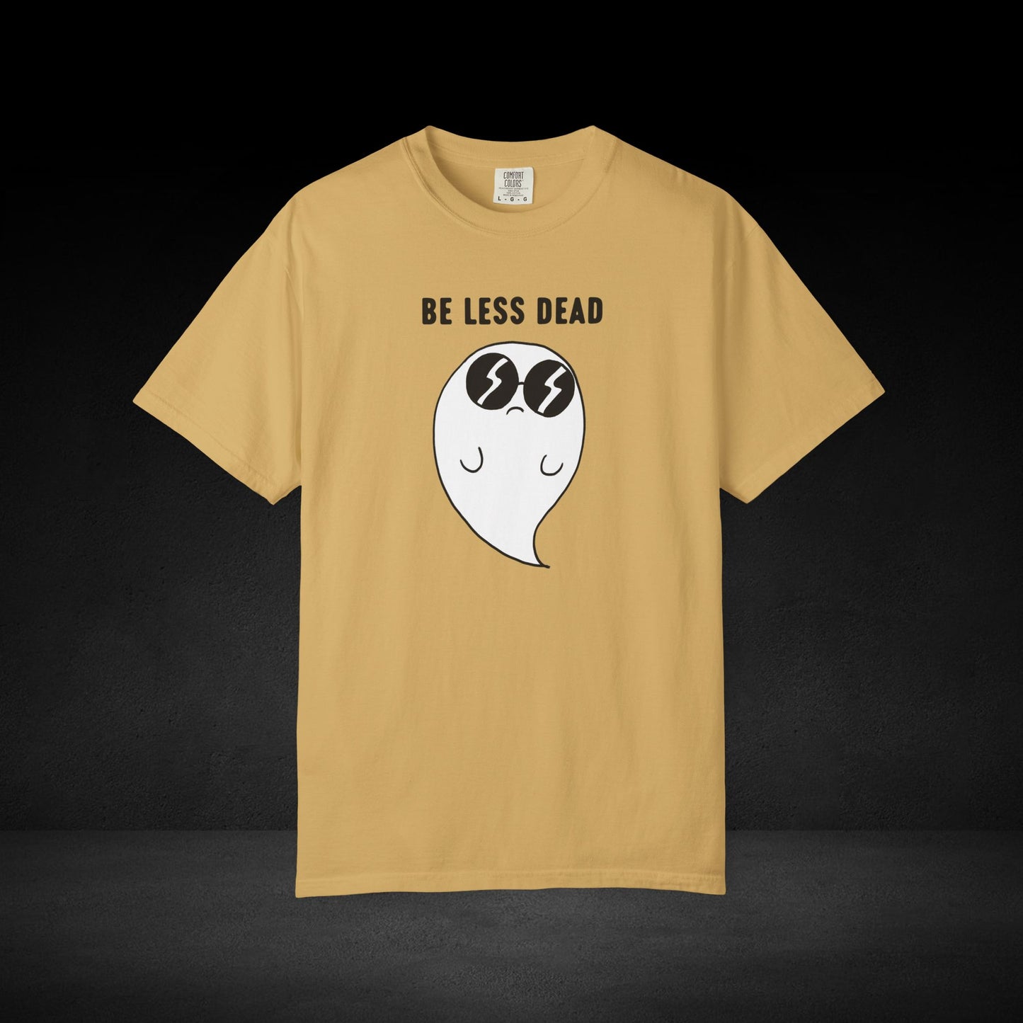 Be Less Dead Ghost Tee – Cool Ghost in Shades Graphic Coffee Shirt