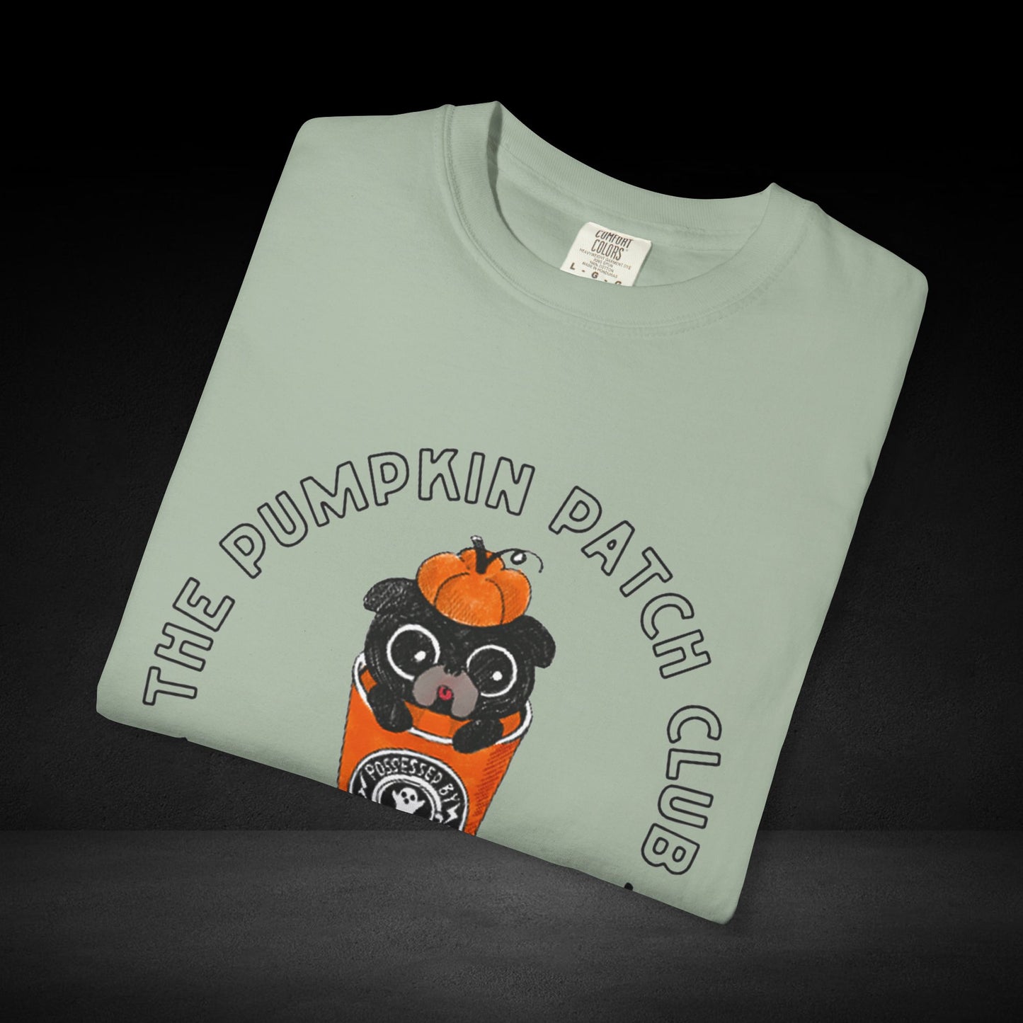 Pumpkin Patch Club Coffee Tee – Pug in Pumpkin Cup Fall Coffee Graphic Shirt