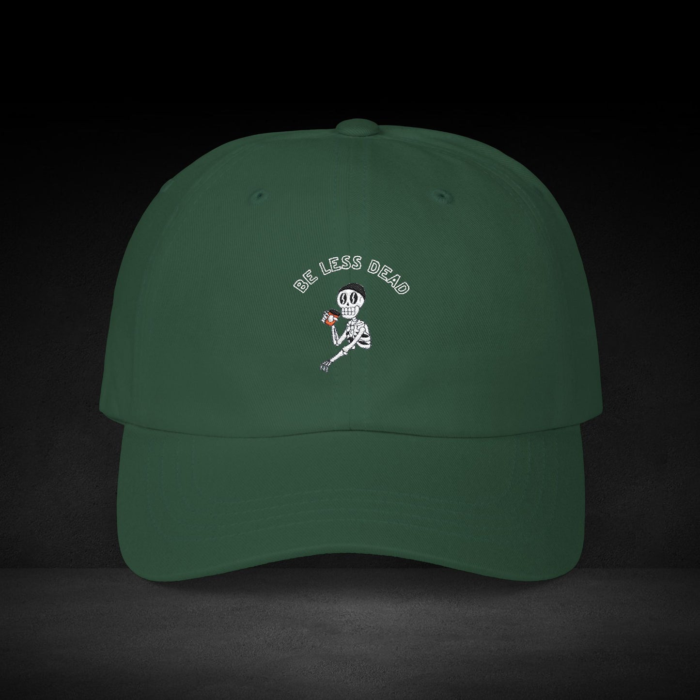 Be Less Dead Skeleton Coffee Cap – Bold Coffee Spirit Baseball Hat