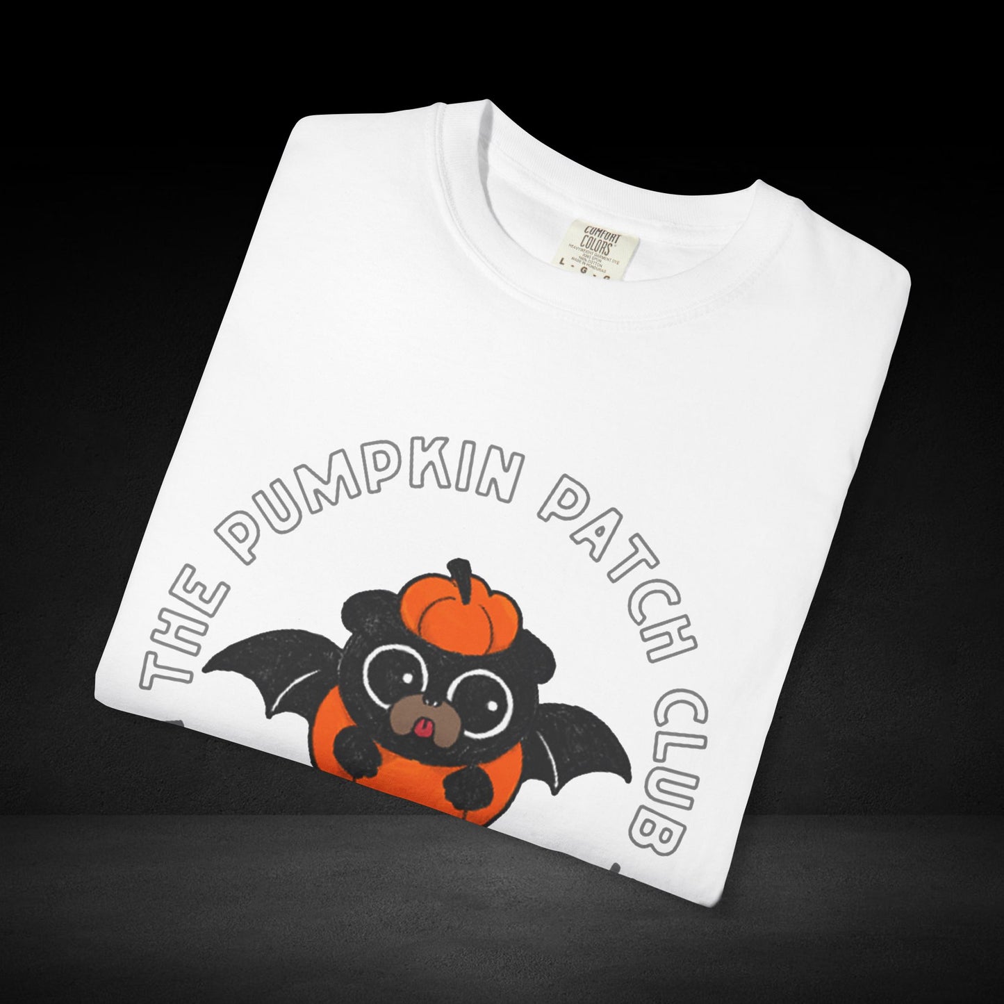 Pumpkin Patch Club Bat Pug Tee – Cute Pumpkin Coffee Lover Halloween Shirt
