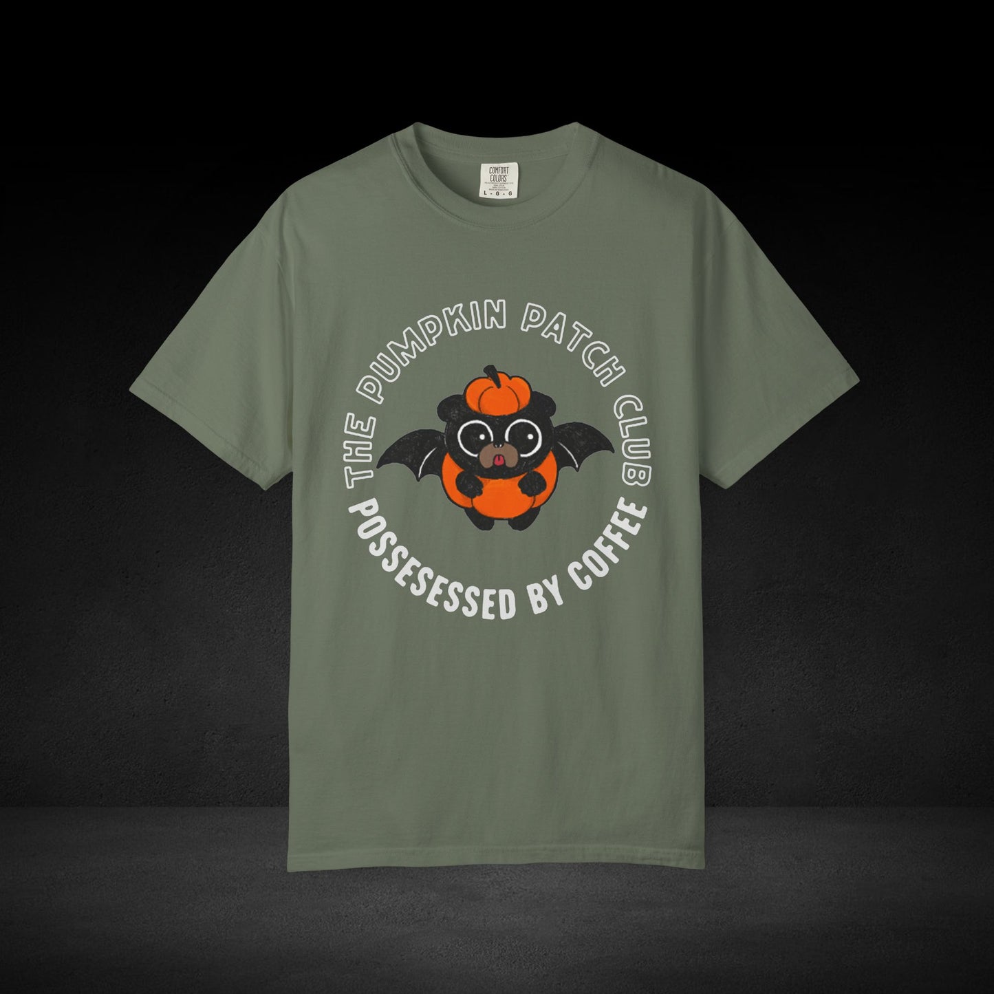 Pumpkin Patch Club Bat Pug Tee – Cute Pumpkin Coffee Lover Halloween Shirt