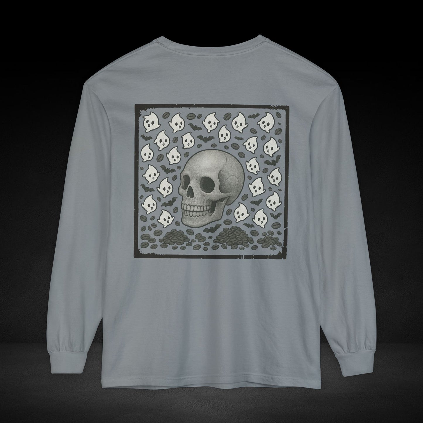 Possessed By Coffee Long Sleeve Tee – Ghost & Skull Coffee Art