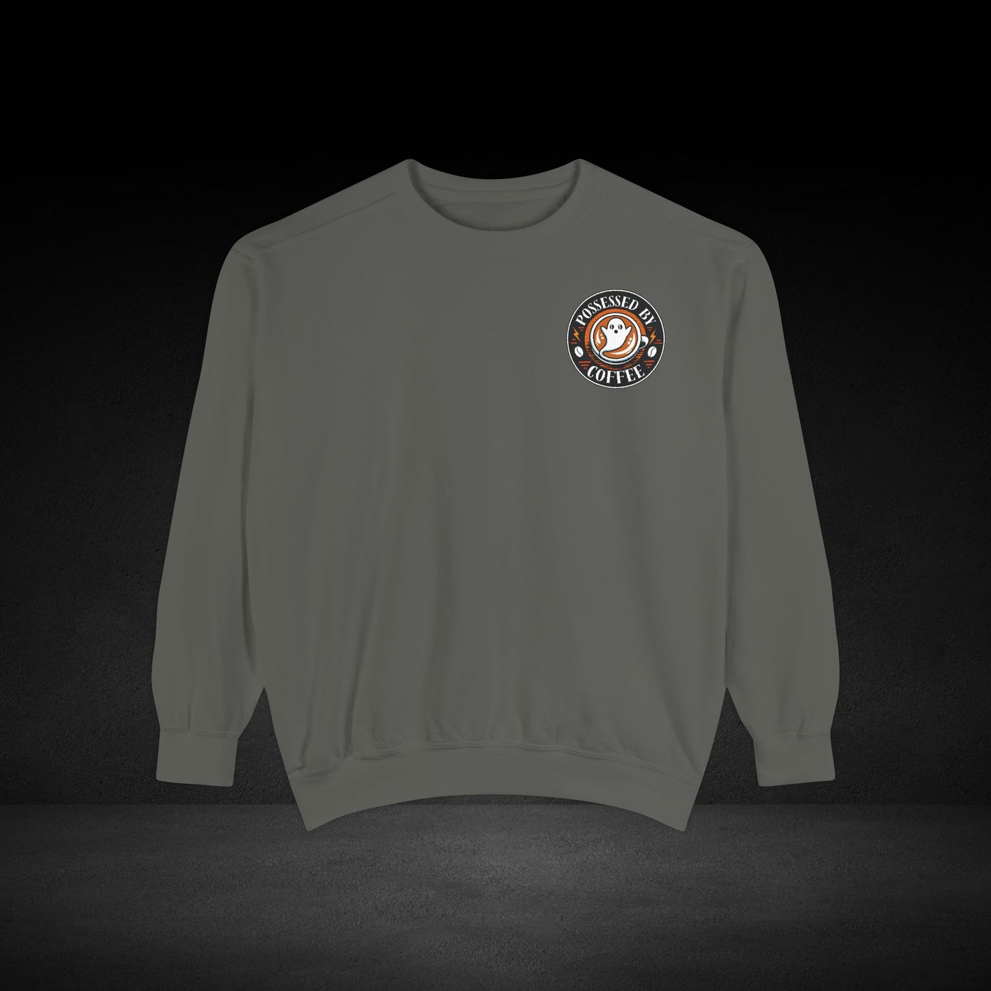 Possessed by Coffee Ghost & Skull Sweatshirt – Haunted Roast Collection
