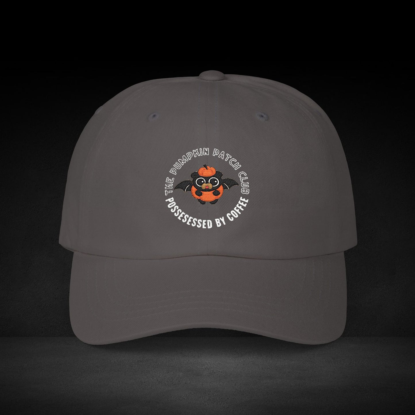 Pumpkin Patch Club Cap – Possessed by Coffee Bat Pumpkin Halloween Hat