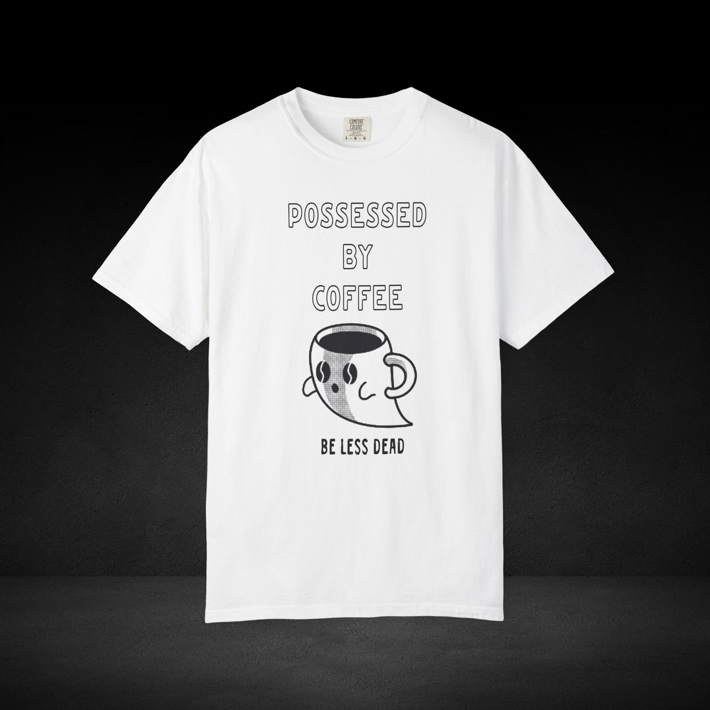 Haunted Brew Tee – Ghost Coffee Cup Character Graphic Shirt