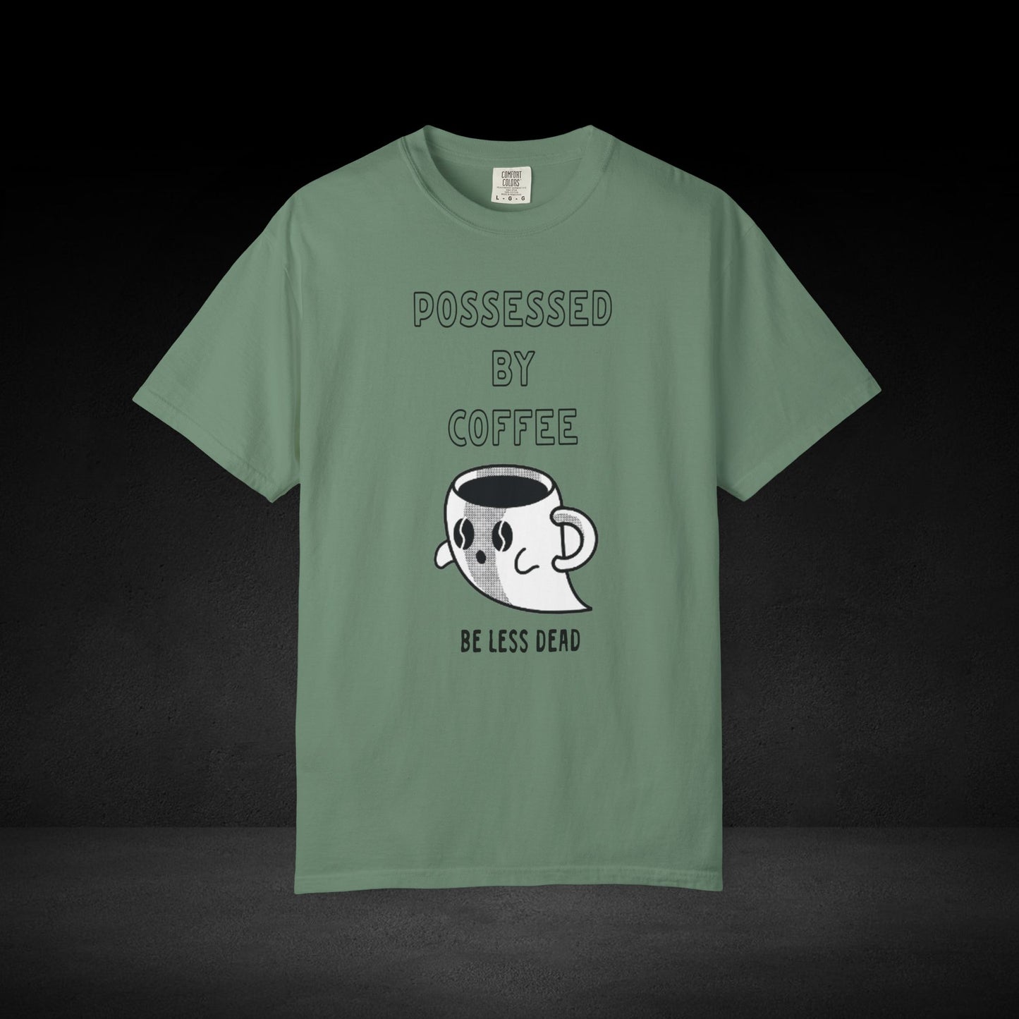 Haunted Brew Tee – Ghost Coffee Cup Character Graphic Shirt