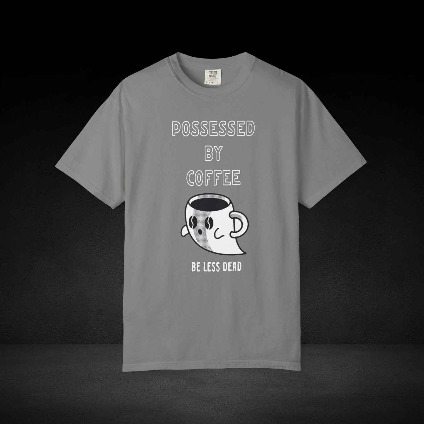 Haunted Brew Tee – Ghost Coffee Cup Character Graphic Shirt