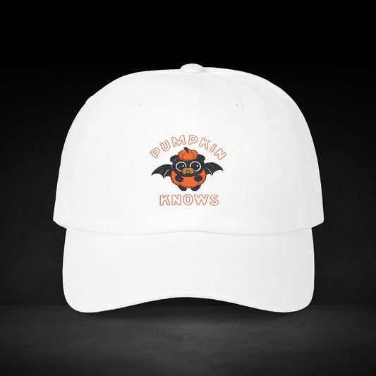 Pumpkin Knows Cap – Cute Halloween Coffee Bat Hat for Pumpkin Spice Lovers