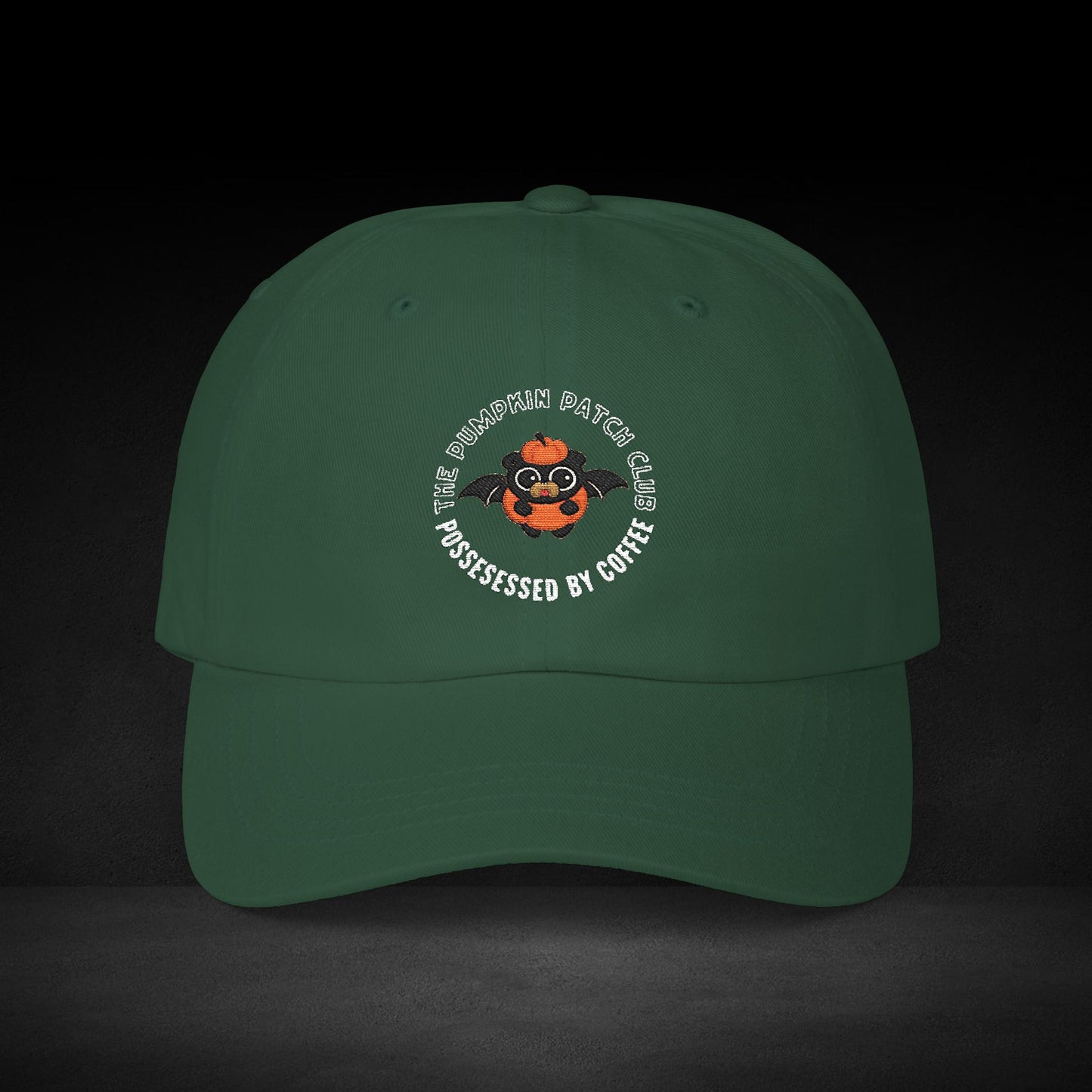 Pumpkin Patch Club Cap – Possessed by Coffee Bat Pumpkin Halloween Hat