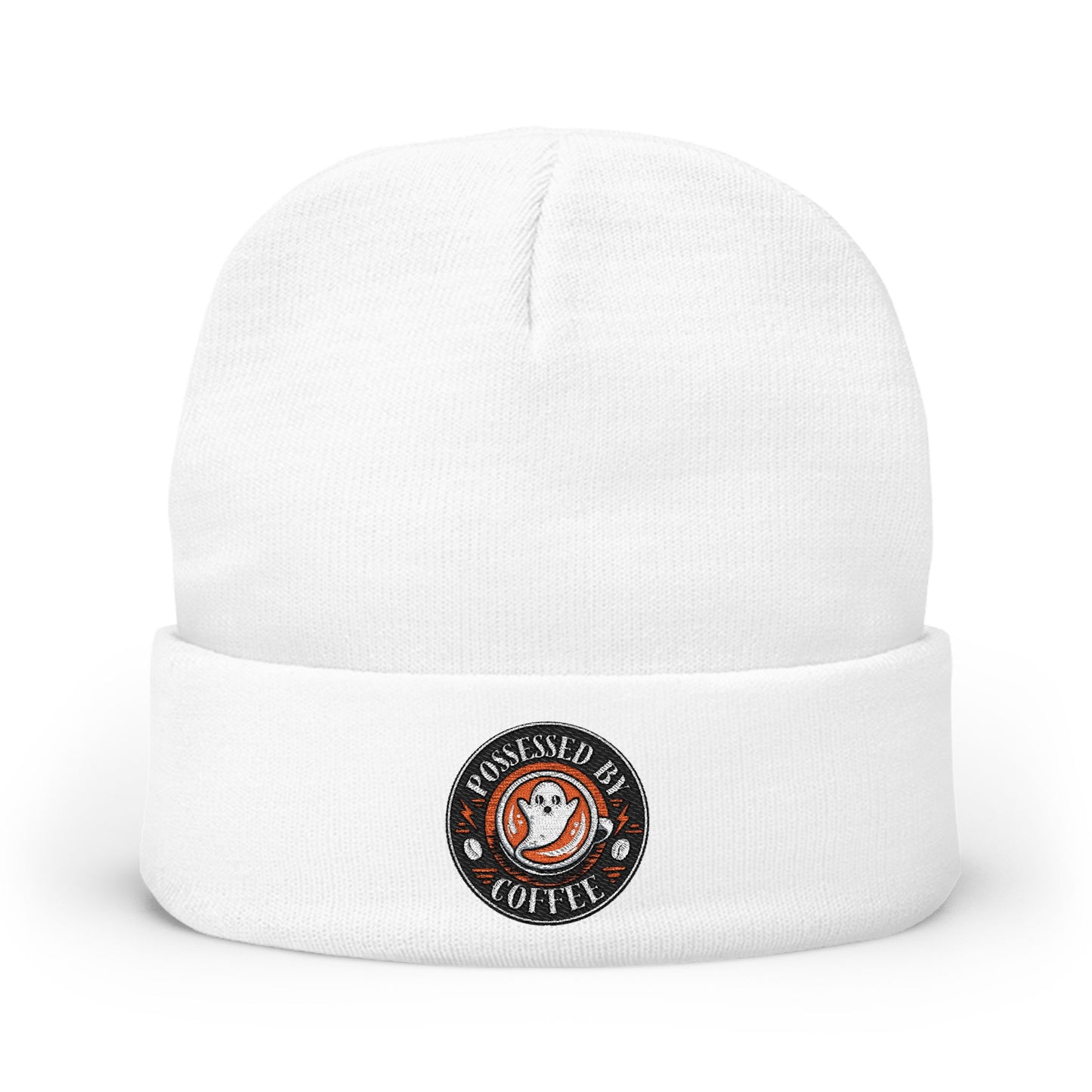 Embroidered Possessed By Coffee Knit Beanie