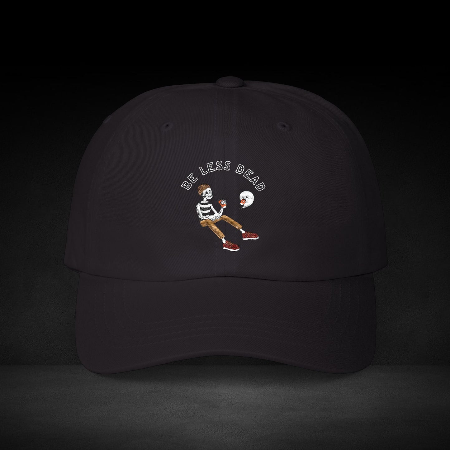 Be Less Dead Skeleton & Ghost Coffee Cap – Caffeinated Spirit Streetwear
