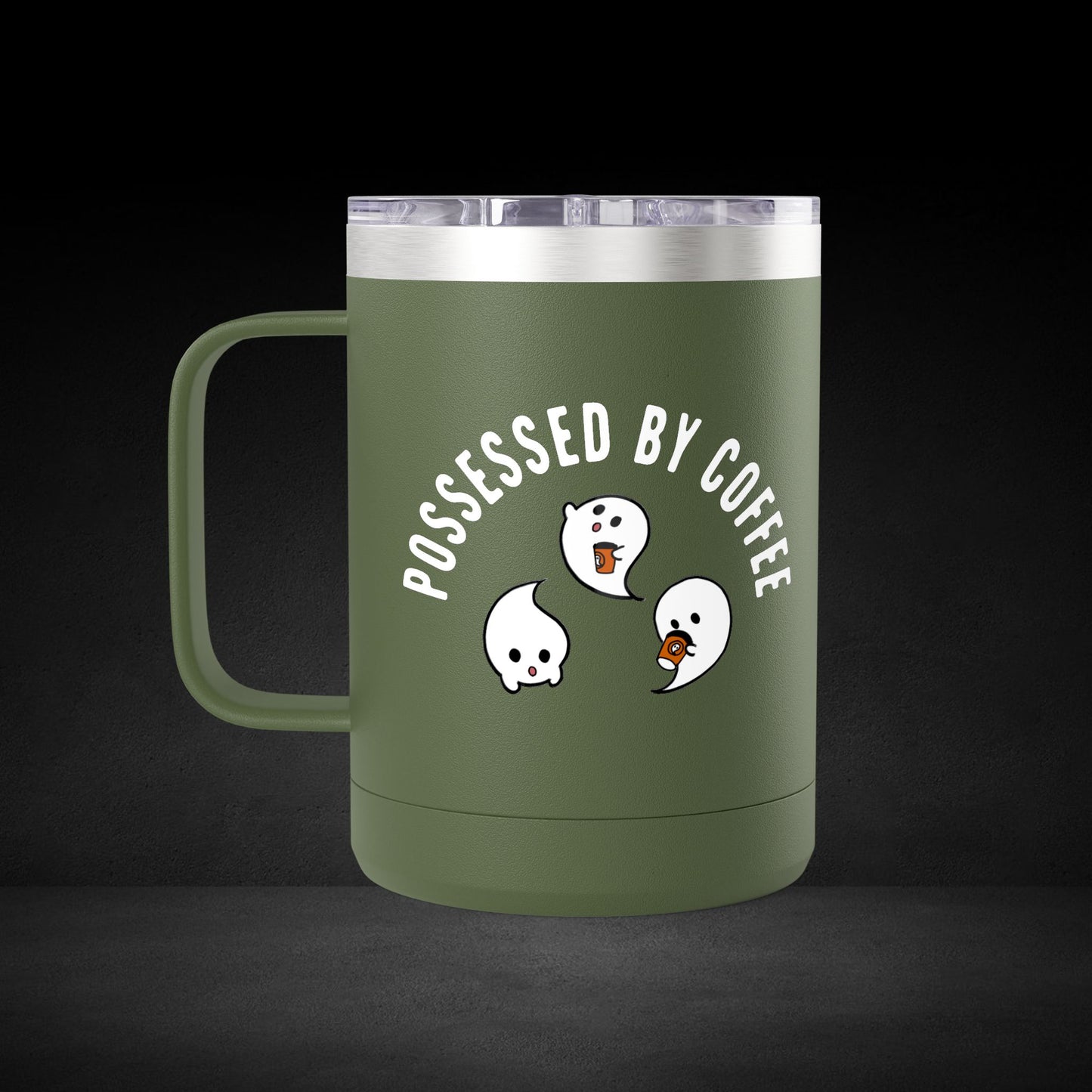 Ghost Trio Coffee Mug – Three Coffee-Loving Spirits - Possessed by Coffee Travel Mug