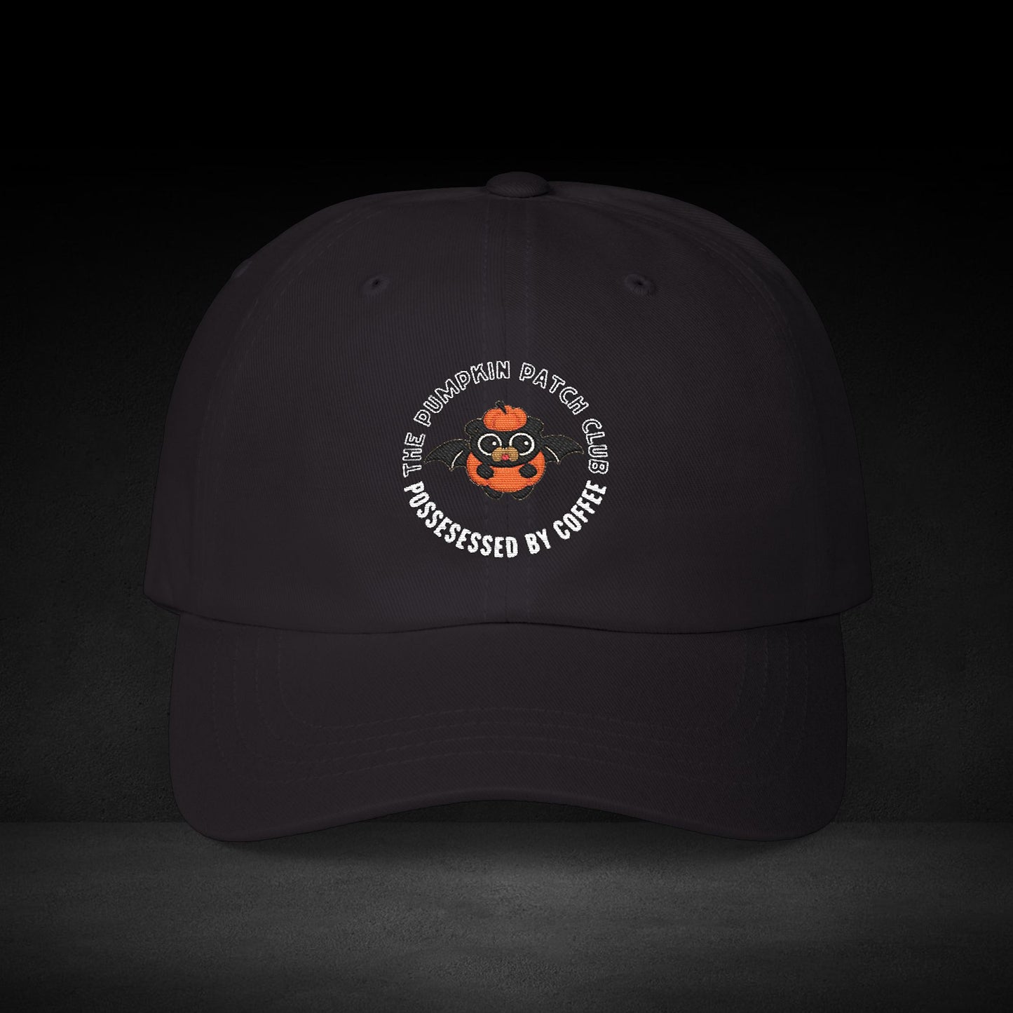 Pumpkin Patch Club Cap – Possessed by Coffee Bat Pumpkin Halloween Hat