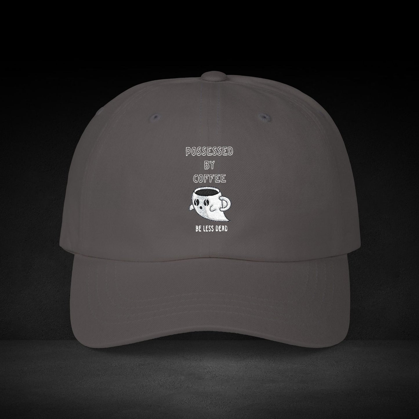Be Less Dead Ghost Coffee Cap – Spooky Coffee Spirit Baseball Hat