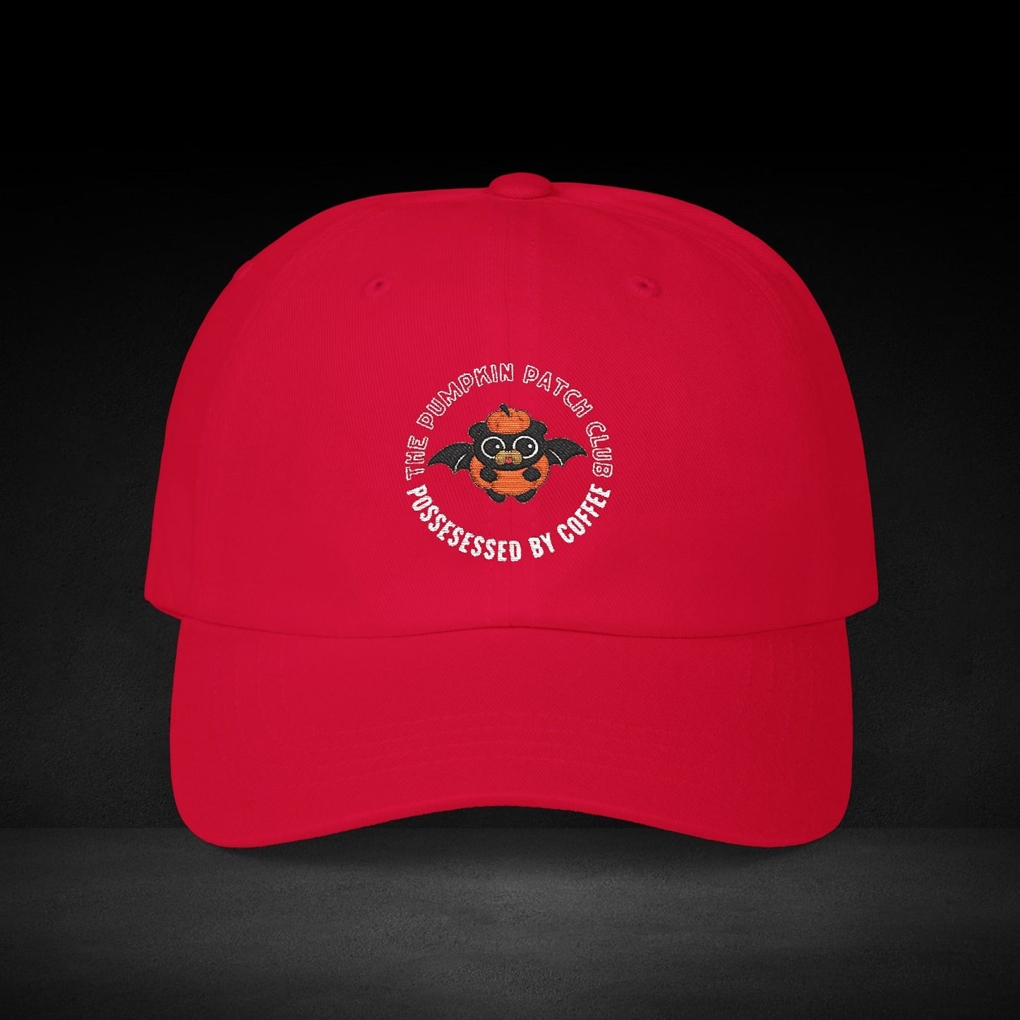 Pumpkin Patch Club Cap – Possessed by Coffee Bat Pumpkin Halloween Hat