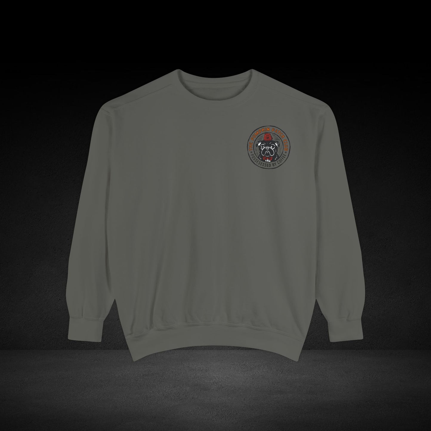 Pumpkin Patch Club Pug & Skull Sweatshirt – Possessed by Coffee Collection