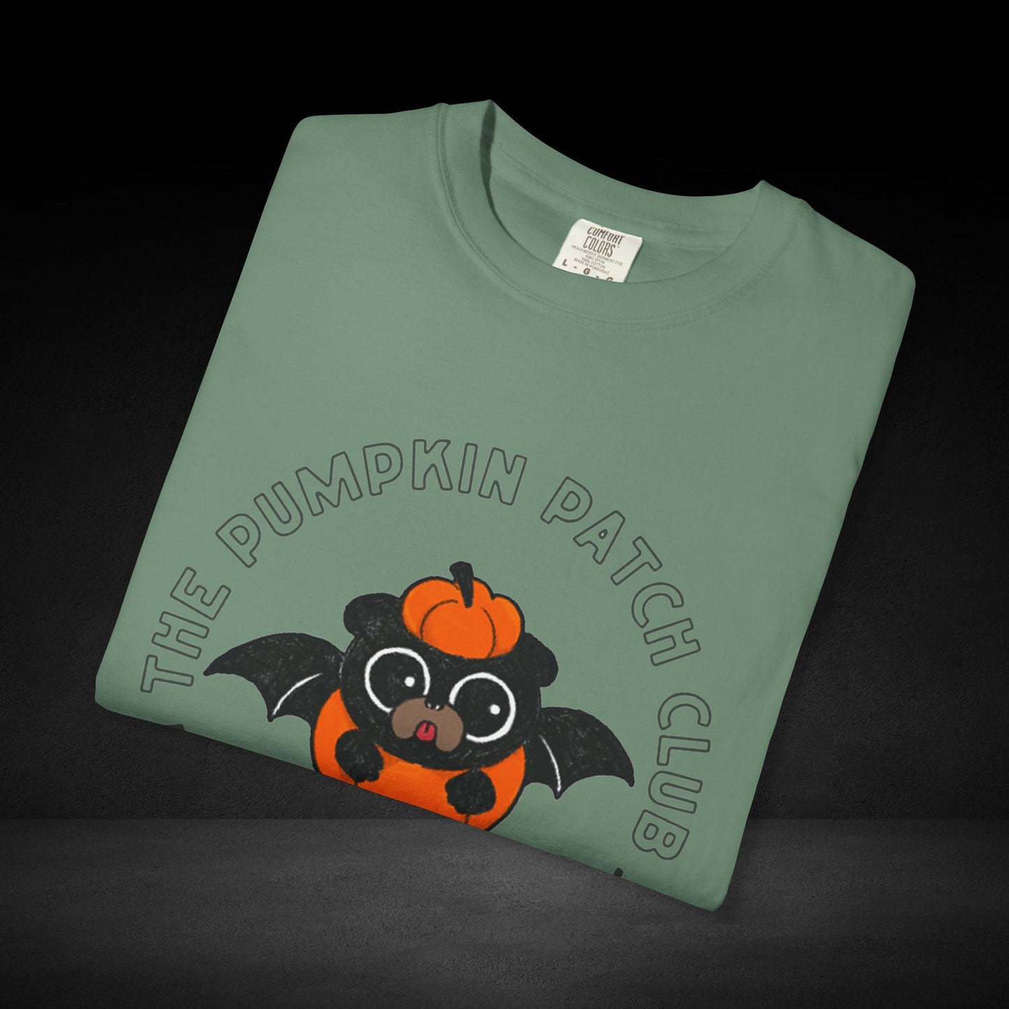 Pumpkin Patch Club Bat Pug Tee – Cute Pumpkin Coffee Lover Halloween Shirt