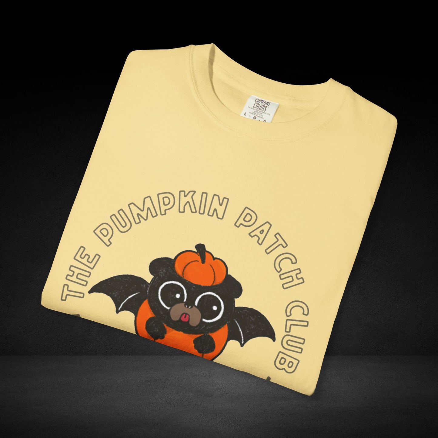 Pumpkin Patch Club Bat Pug Tee – Cute Pumpkin Coffee Lover Halloween Shirt