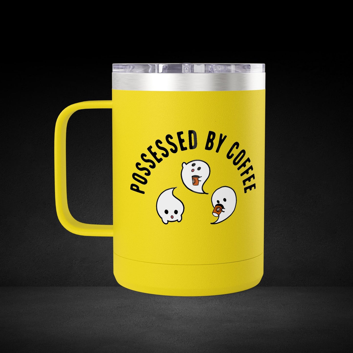Ghost Trio Coffee Mug – Three Coffee-Loving Spirits - Possessed by Coffee Travel Mug