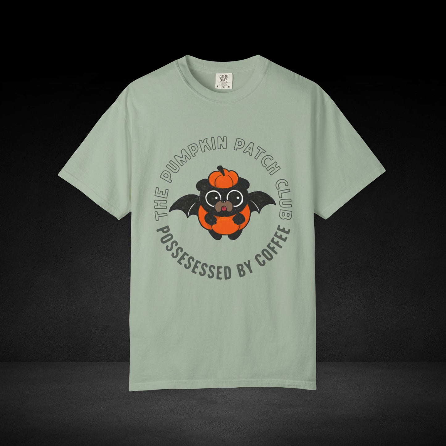 Pumpkin Patch Club Bat Pug Tee – Cute Pumpkin Coffee Lover Halloween Shirt