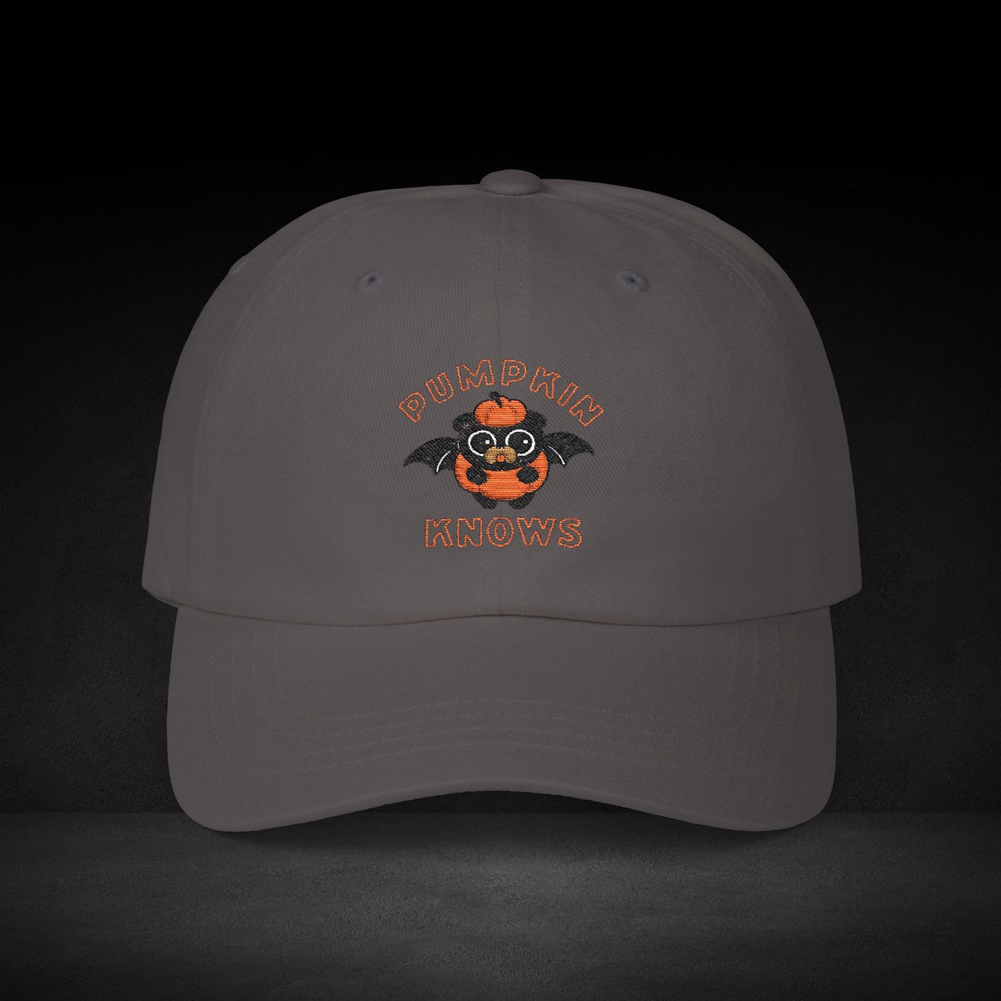Pumpkin Knows Cap – Cute Halloween Coffee Bat Hat for Pumpkin Spice Lovers