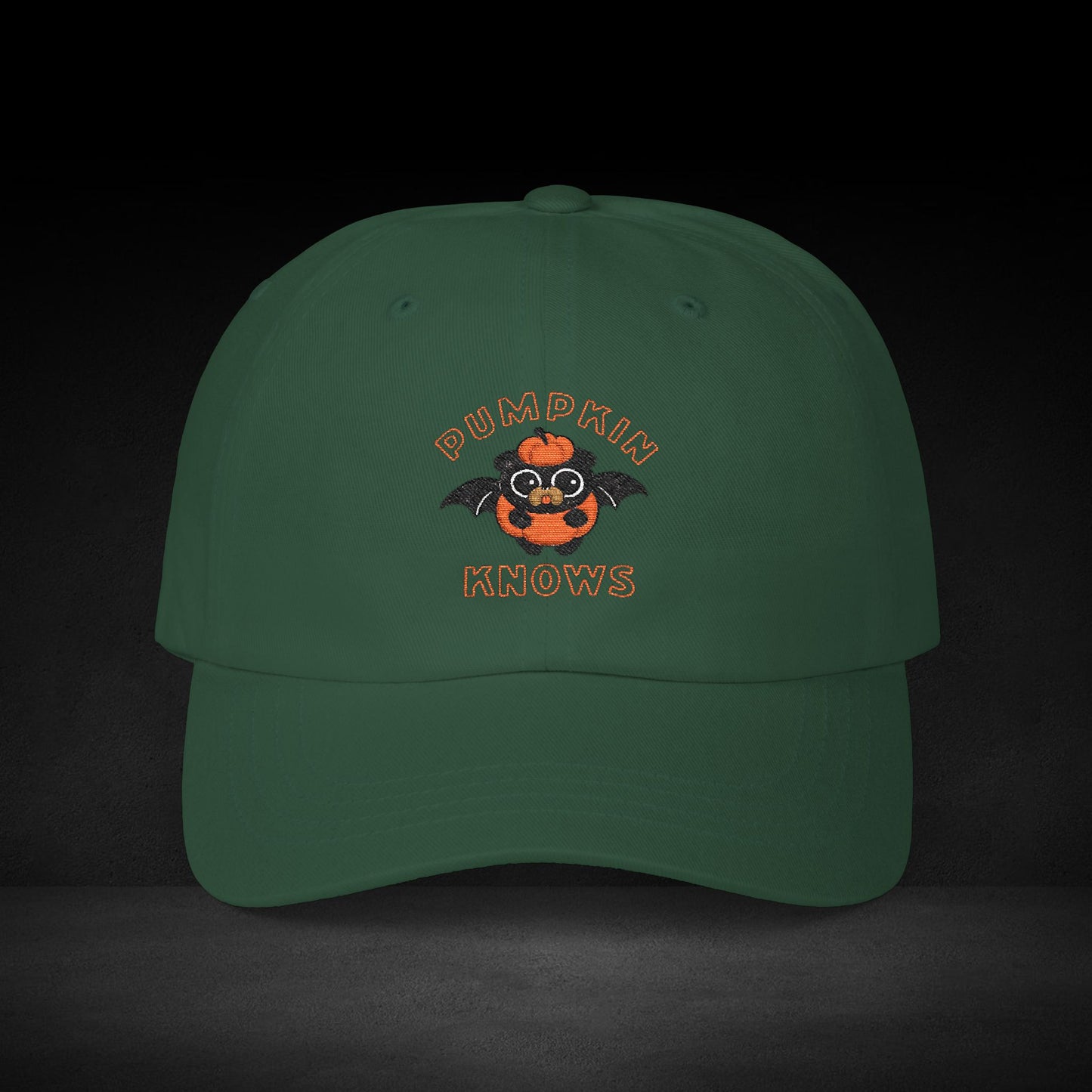 Pumpkin Knows Cap – Cute Halloween Coffee Bat Hat for Pumpkin Spice Lovers
