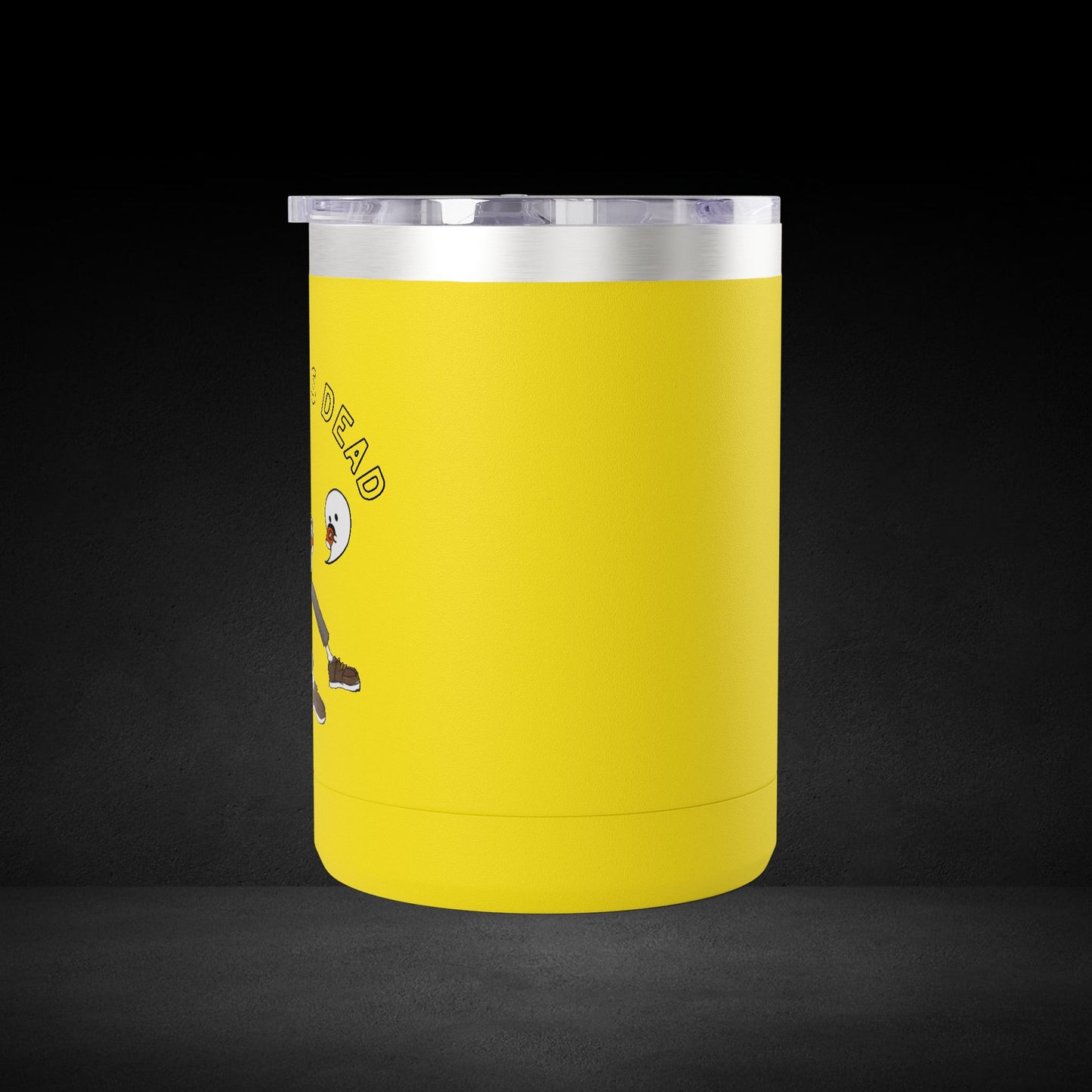 Be Less Dead Skeleton and Ghost Travel Mug - Coffee Lover Cup with Unique Illustrated Design