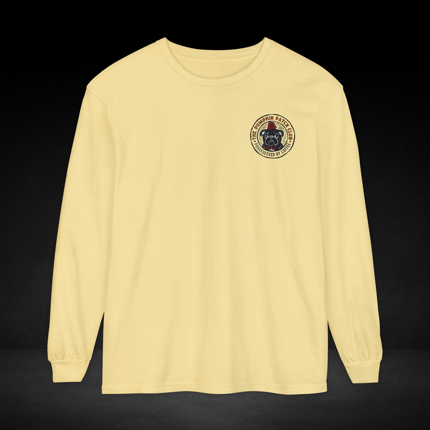The Pumpkin Patch Club Long Sleeve Tee – Pug & Skull Coffee Edition