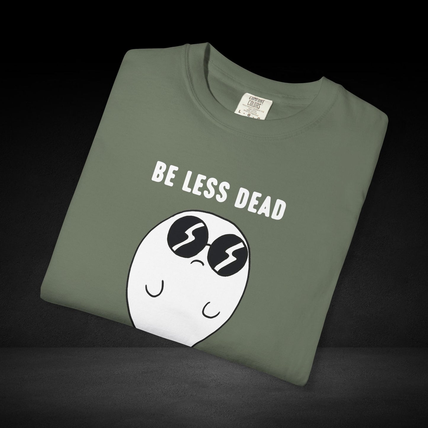 Be Less Dead Ghost Tee – Cool Ghost in Shades Graphic Coffee Shirt
