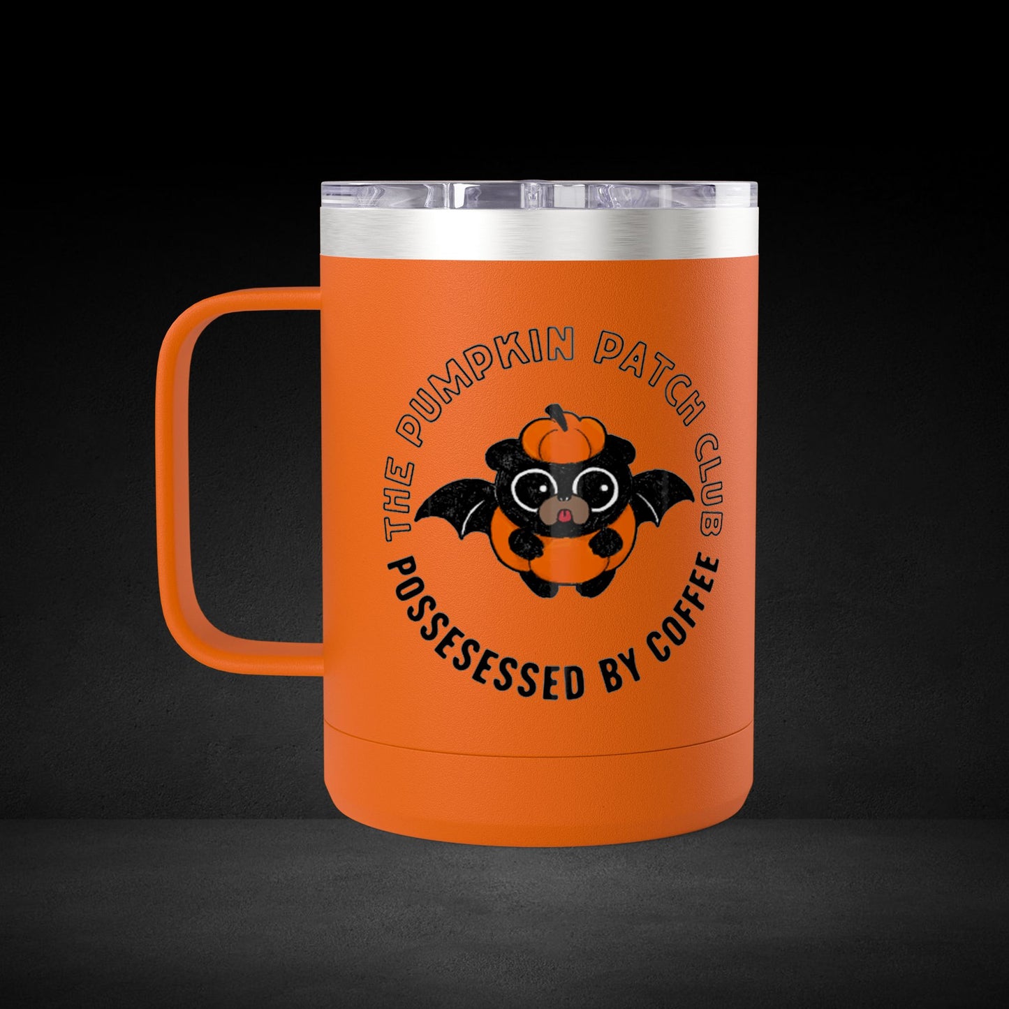 The Pumpkin Patch Club Possessed By Coffee Bat Travel Mug - Halloween Coffee Cup with Cute Design