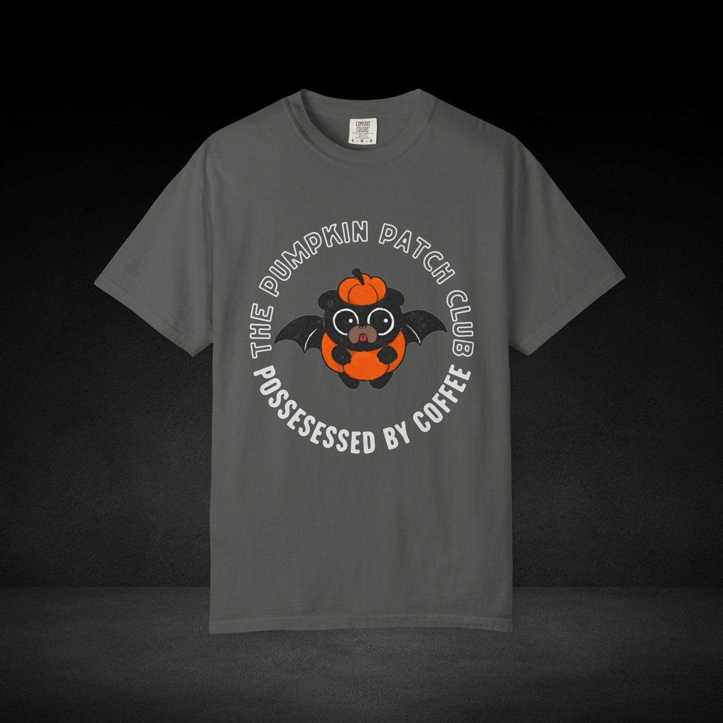 Pumpkin Patch Club Bat Pug Tee – Cute Pumpkin Coffee Lover Halloween Shirt
