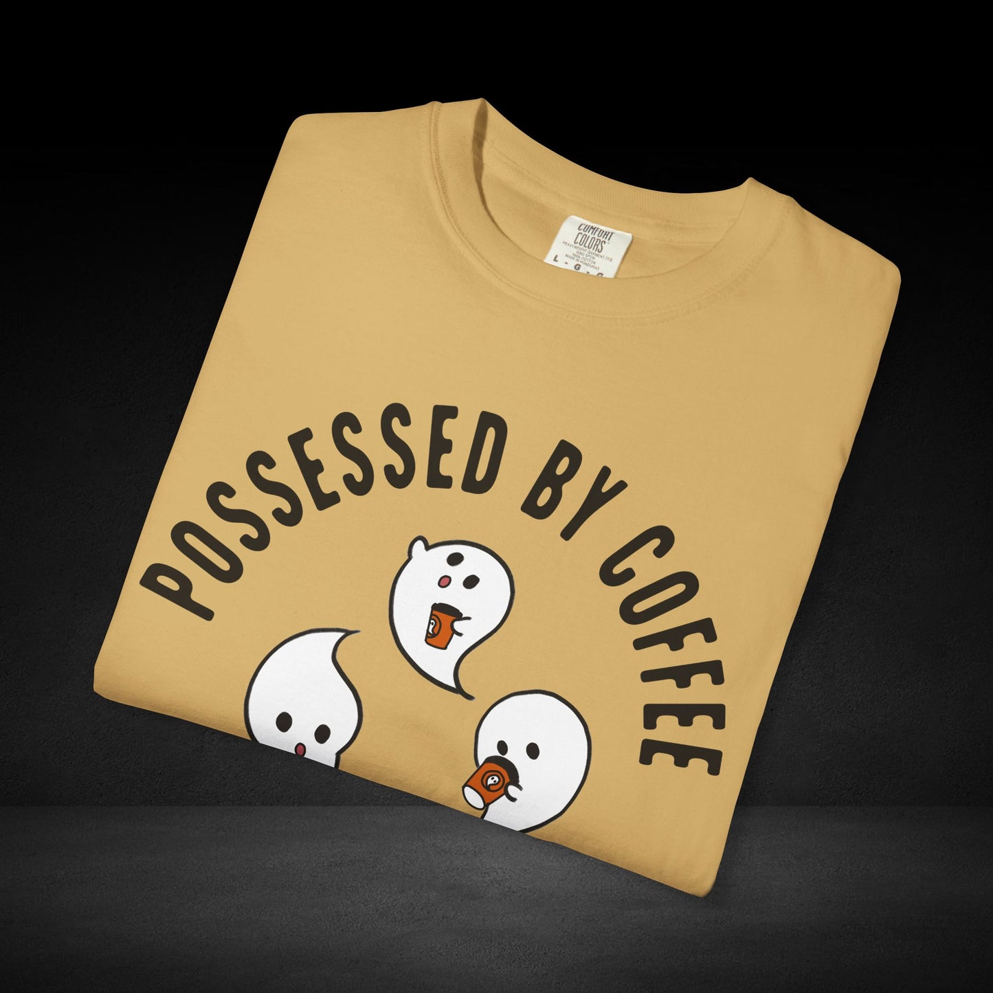 Possessed by Coffee Ghost Trio Tee – Cute Ghosts Sipping Coffee Graphic Shirt