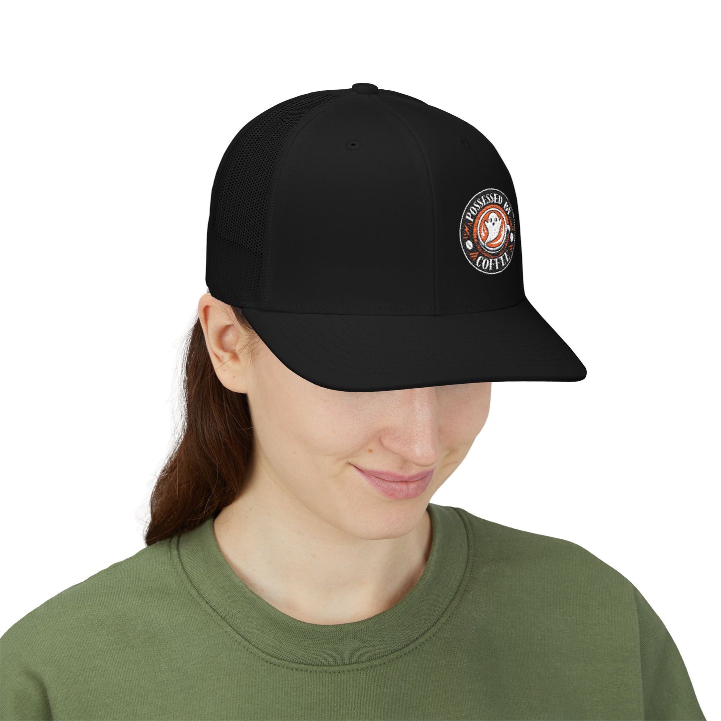Possessed by Coffee Trucker Hat —  Black