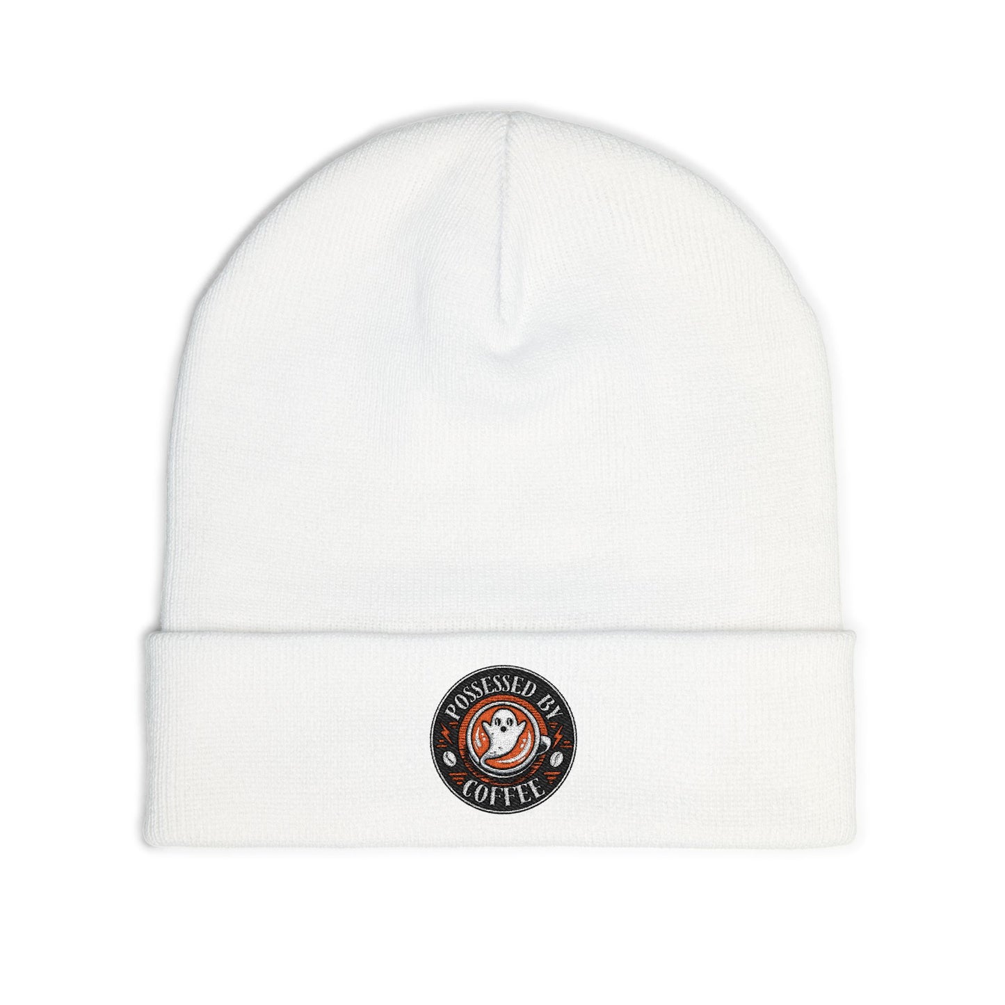 Embroidered Possessed By Coffee Knit Beanie