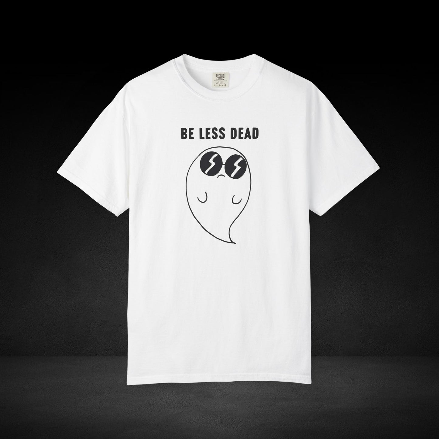 Be Less Dead Ghost Tee – Cool Ghost in Shades Graphic Coffee Shirt