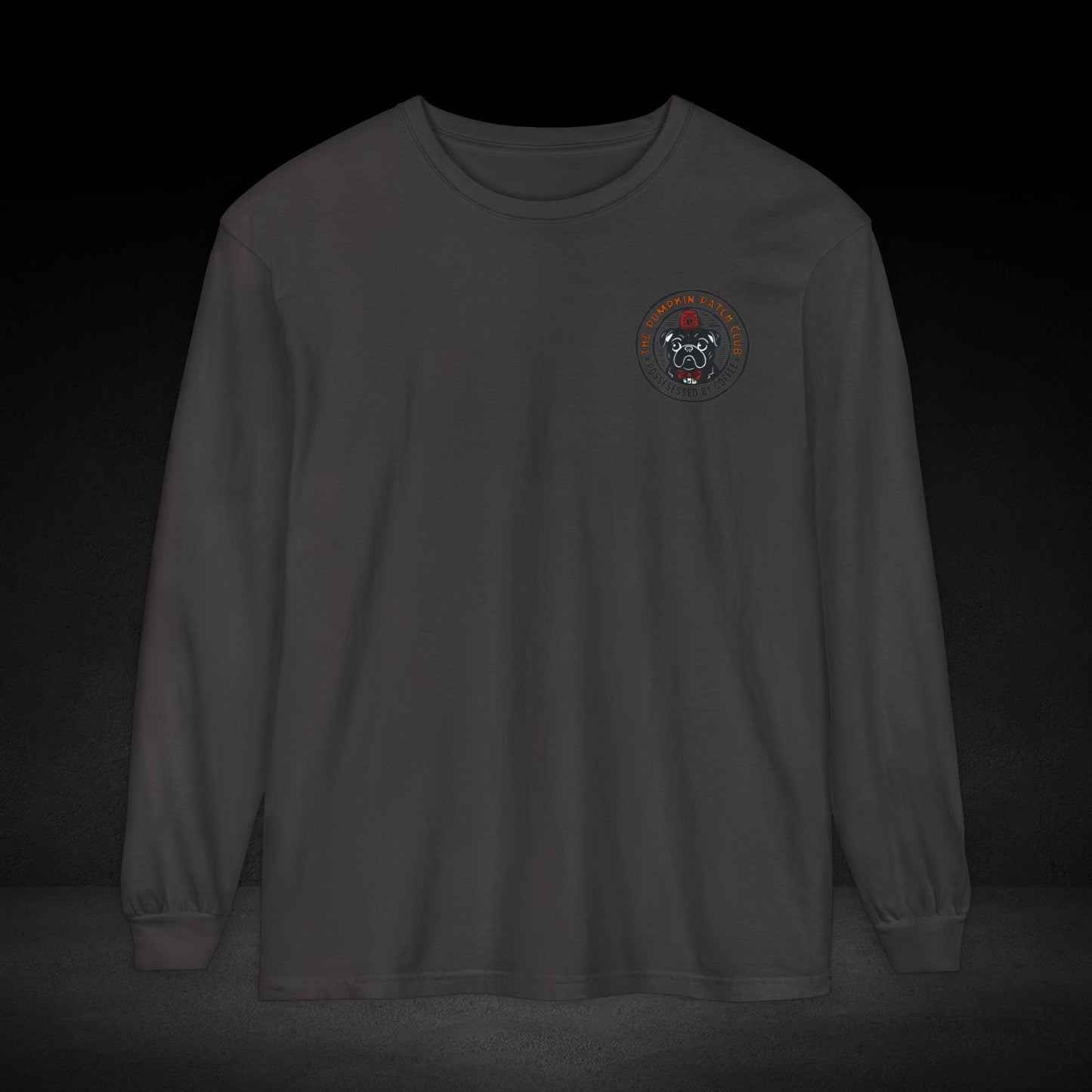 The Pumpkin Patch Club Long Sleeve Tee – Pug & Skull Coffee Edition