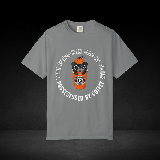 Pumpkin Patch Club Coffee Tee – Pug in Pumpkin Cup Fall Coffee Graphic Shirt